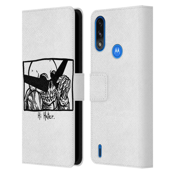 Matt Bailey Skull Hi Hater Leather Book Wallet Case Cover For Motorola Moto E7 Power / Moto E7i Power