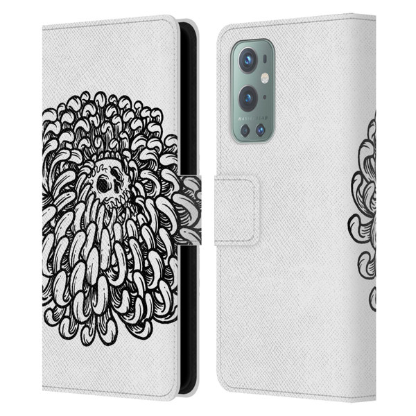 Matt Bailey Skull Flower Leather Book Wallet Case Cover For OnePlus 9
