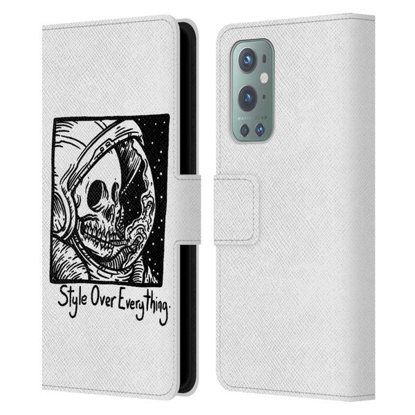 Matt Bailey Skull Style Over Everything Leather Book Wallet Case Cover For OnePlus 9