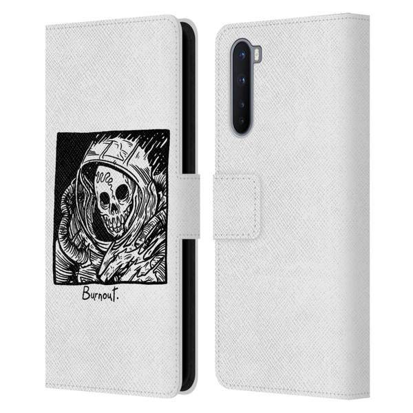 Matt Bailey Skull Burnout Leather Book Wallet Case Cover For OnePlus Nord 5G