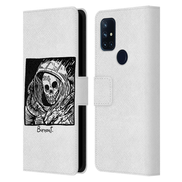 Matt Bailey Skull Burnout Leather Book Wallet Case Cover For OnePlus Nord N10 5G