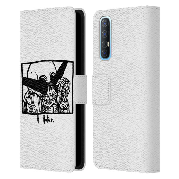 Matt Bailey Skull Hi Hater Leather Book Wallet Case Cover For OPPO Find X2 Neo 5G