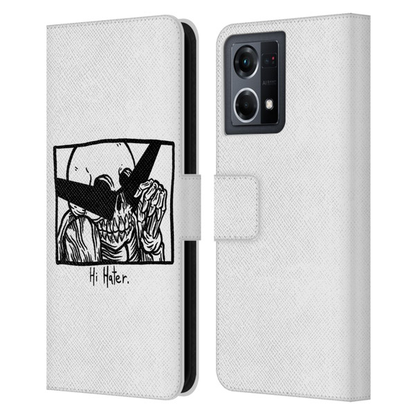 Matt Bailey Skull Hi Hater Leather Book Wallet Case Cover For OPPO Reno8 4G