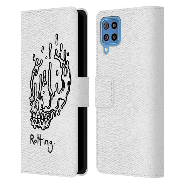 Matt Bailey Skull Rotting Leather Book Wallet Case Cover For Samsung Galaxy F22 (2021)