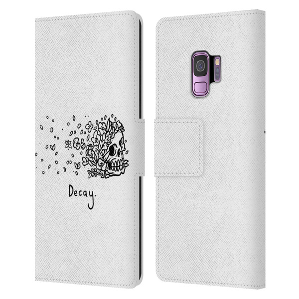 Matt Bailey Skull Decay Leather Book Wallet Case Cover For Samsung Galaxy S9