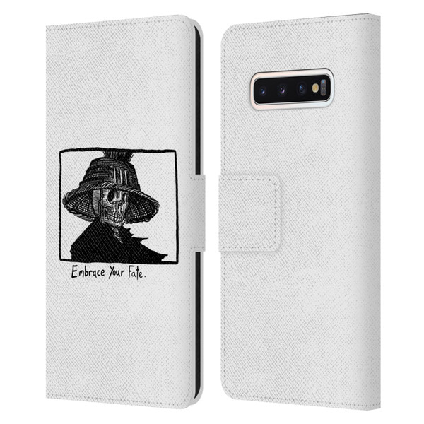 Matt Bailey Skull Embrace Your Fate Leather Book Wallet Case Cover For Samsung Galaxy S10