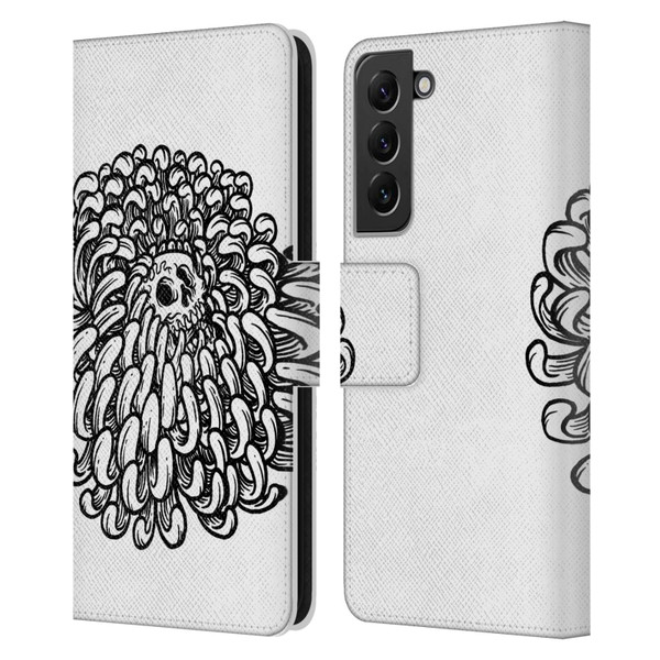 Matt Bailey Skull Flower Leather Book Wallet Case Cover For Samsung Galaxy S22+ 5G