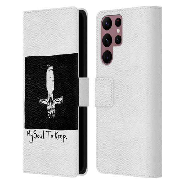 Matt Bailey Skull My Soul To Keep Leather Book Wallet Case Cover For Samsung Galaxy S22 Ultra 5G