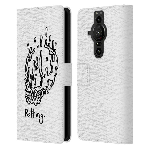 Matt Bailey Skull Rotting Leather Book Wallet Case Cover For Sony Xperia Pro-I