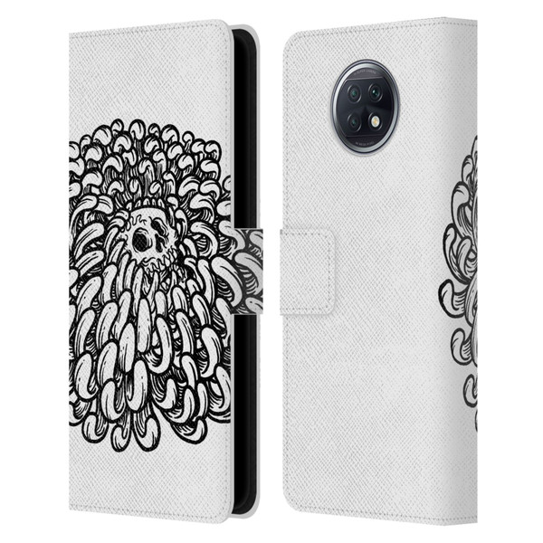 Matt Bailey Skull Flower Leather Book Wallet Case Cover For Xiaomi Redmi Note 9T 5G