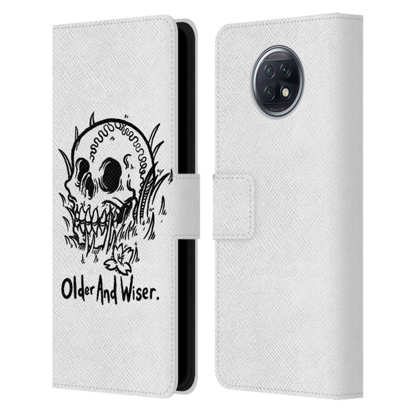 Matt Bailey Skull Older And Wiser Leather Book Wallet Case Cover For Xiaomi Redmi Note 9T 5G