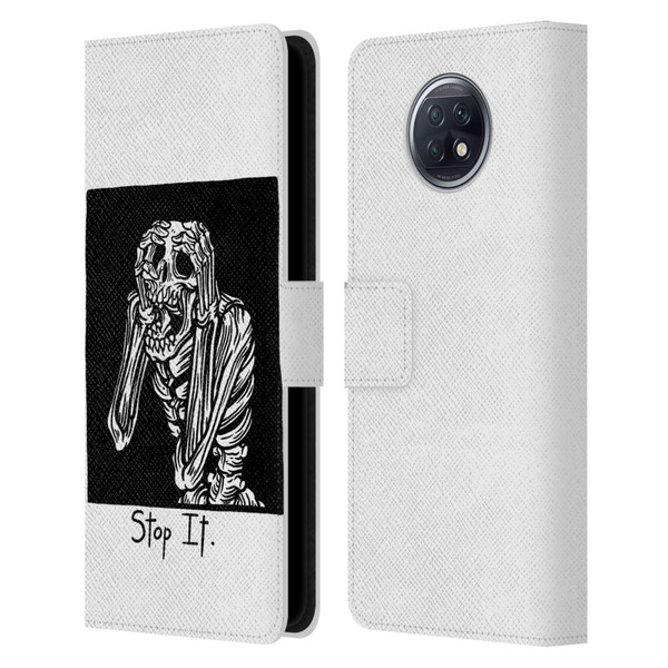 Matt Bailey Skull Stop It Leather Book Wallet Case Cover For Xiaomi Redmi Note 9T 5G
