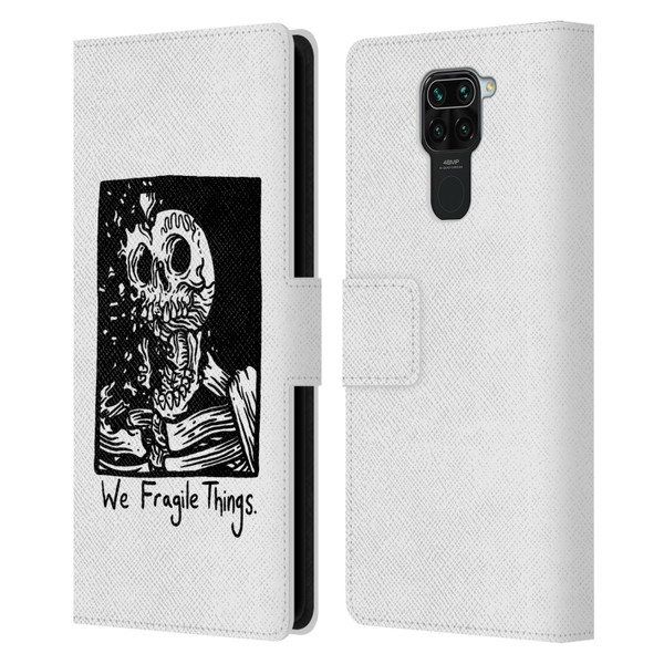 Matt Bailey Skull We Fragile Things Leather Book Wallet Case Cover For Xiaomi Redmi Note 9 / Redmi 10X 4G