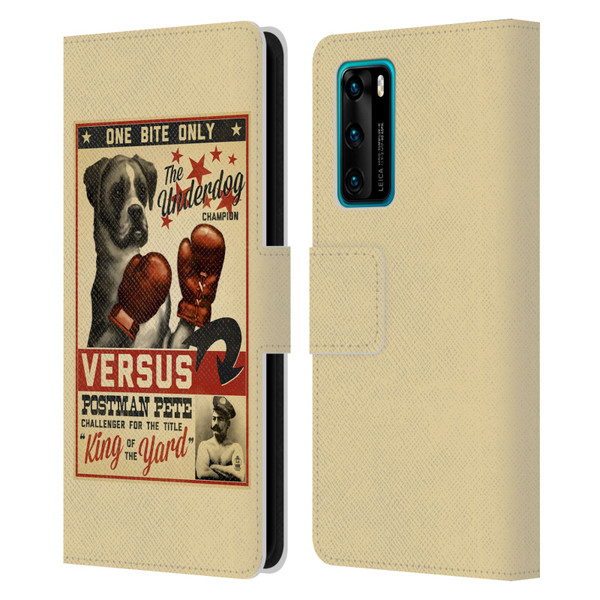 Lantern Press Dog Collection Versus Leather Book Wallet Case Cover For Huawei P40 5G