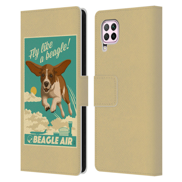 Lantern Press Dog Collection Fly Like A Beagle Leather Book Wallet Case Cover For Huawei Nova 6 SE / P40 Lite