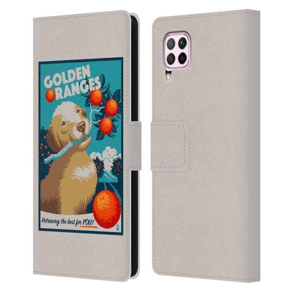 Lantern Press Dog Collection Golden Oranges Leather Book Wallet Case Cover For Huawei Nova 6 SE / P40 Lite