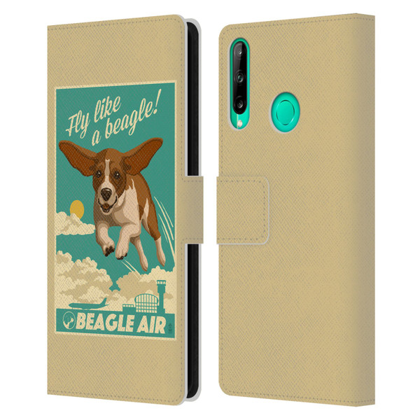 Lantern Press Dog Collection Fly Like A Beagle Leather Book Wallet Case Cover For Huawei P40 lite E