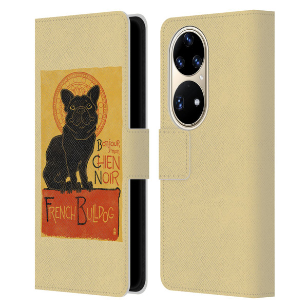 Lantern Press Dog Collection French Bulldog Leather Book Wallet Case Cover For Huawei P50 Pro
