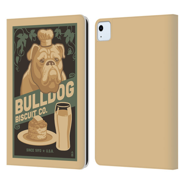 Lantern Press Dog Collection Bulldog Leather Book Wallet Case Cover For Apple iPad Air 11 2020/2022/2024