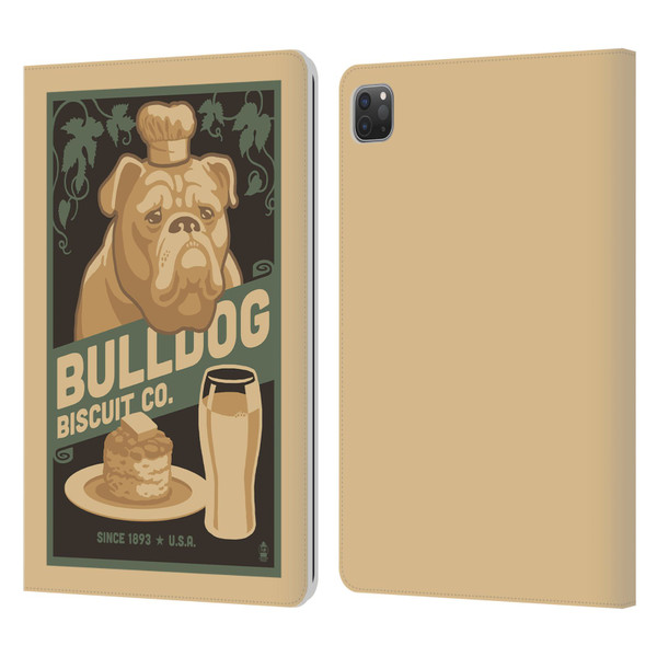 Lantern Press Dog Collection Bulldog Leather Book Wallet Case Cover For Apple iPad Pro 11 2020 / 2021 / 2022