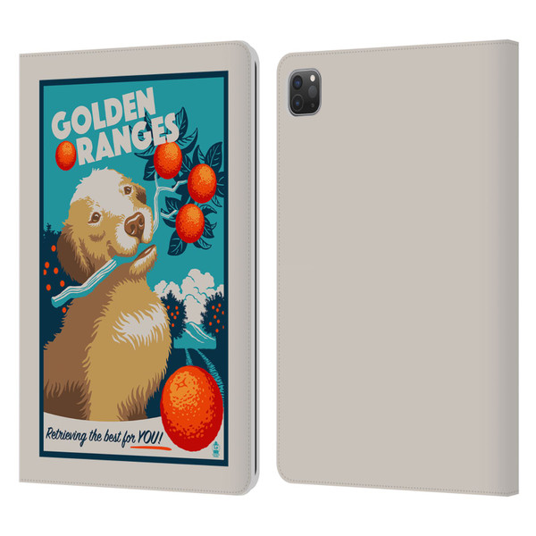 Lantern Press Dog Collection Golden Oranges Leather Book Wallet Case Cover For Apple iPad Pro 11 2020 / 2021 / 2022
