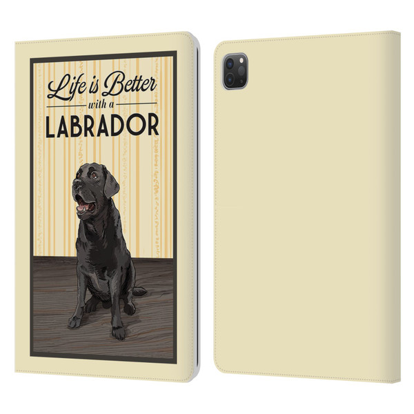 Lantern Press Dog Collection Labrador Leather Book Wallet Case Cover For Apple iPad Pro 11 2020 / 2021 / 2022