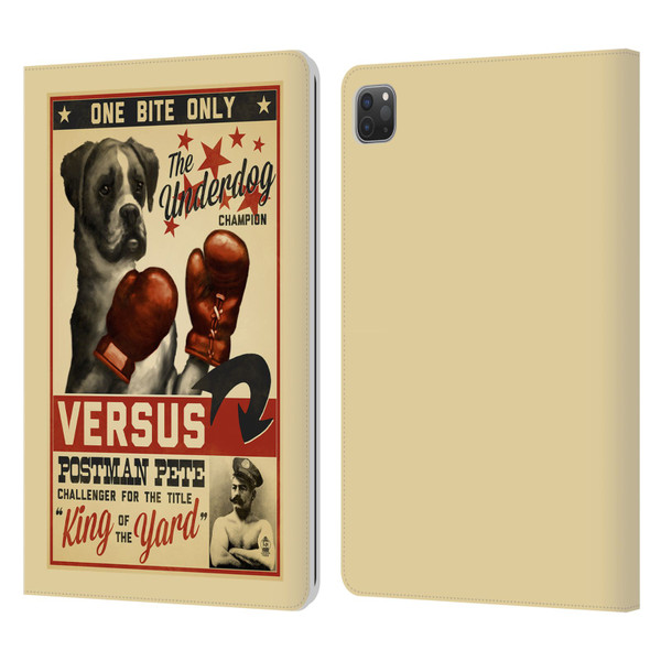 Lantern Press Dog Collection Versus Leather Book Wallet Case Cover For Apple iPad Pro 11 2020 / 2021 / 2022