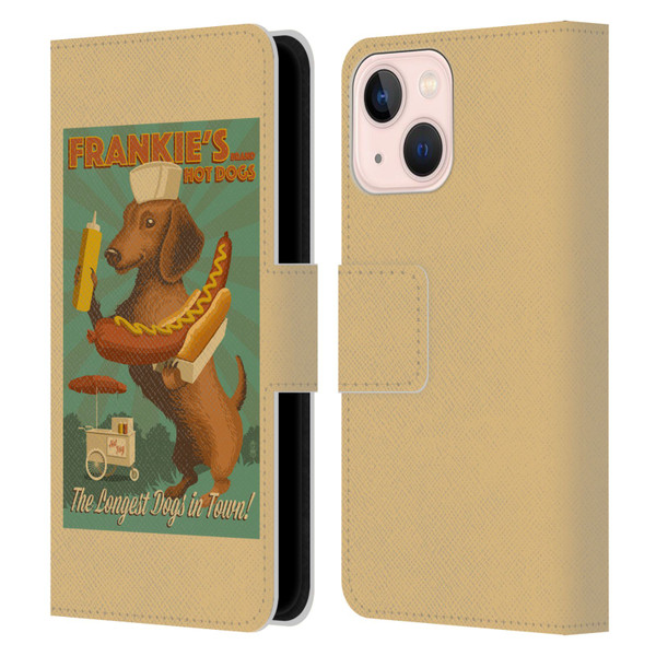 Lantern Press Dog Collection Frankie's Leather Book Wallet Case Cover For Apple iPhone 13 Mini
