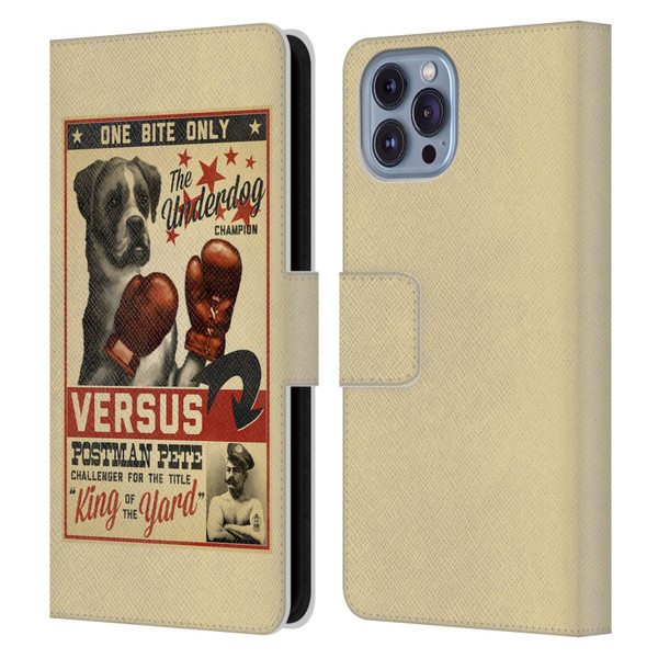 Lantern Press Dog Collection Versus Leather Book Wallet Case Cover For Apple iPhone 14