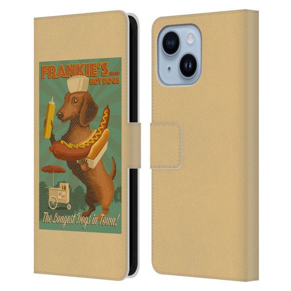 Lantern Press Dog Collection Frankie's Leather Book Wallet Case Cover For Apple iPhone 14 Plus