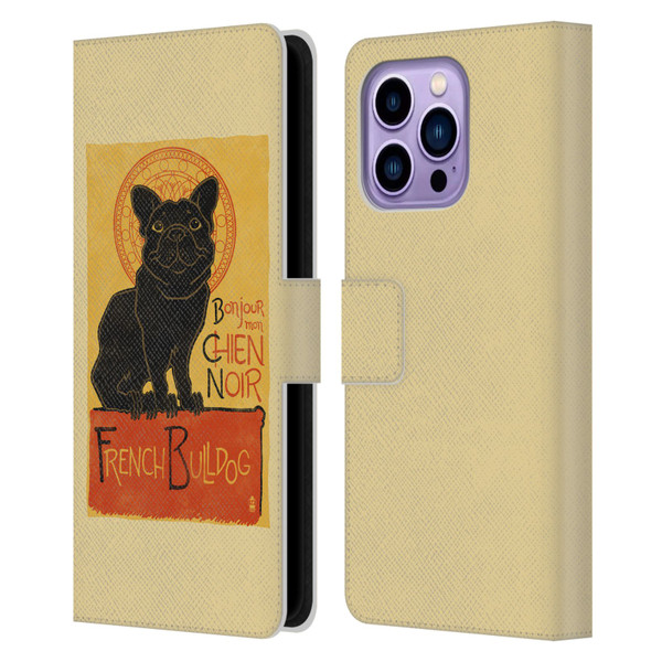 Lantern Press Dog Collection French Bulldog Leather Book Wallet Case Cover For Apple iPhone 14 Pro Max