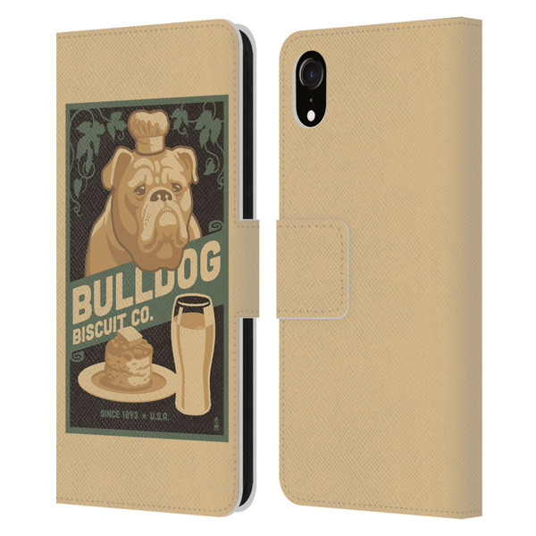 Lantern Press Dog Collection Bulldog Leather Book Wallet Case Cover For Apple iPhone XR