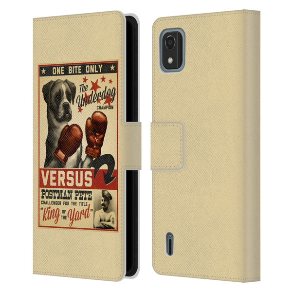 Lantern Press Dog Collection Versus Leather Book Wallet Case Cover For Nokia C2 2nd Edition