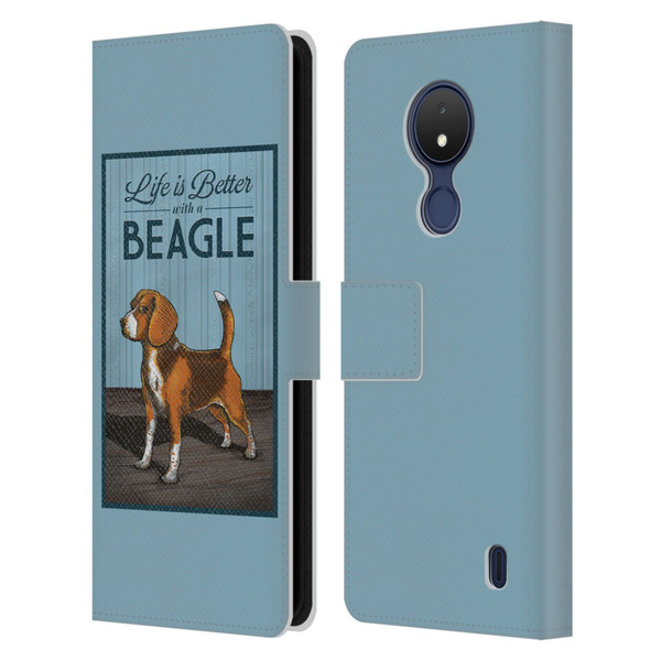 Lantern Press Dog Collection Beagle Leather Book Wallet Case Cover For Nokia C21