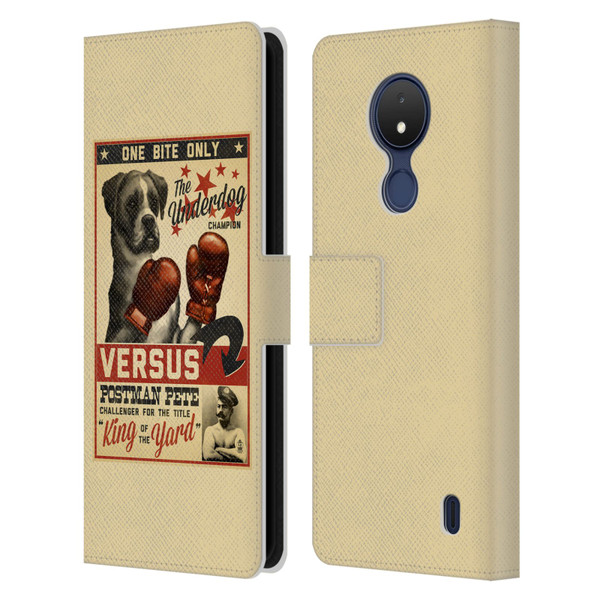 Lantern Press Dog Collection Versus Leather Book Wallet Case Cover For Nokia C21