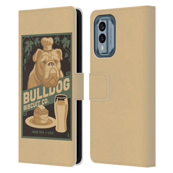 Lantern Press Dog Collection Bulldog Leather Book Wallet Case Cover For Nokia X30