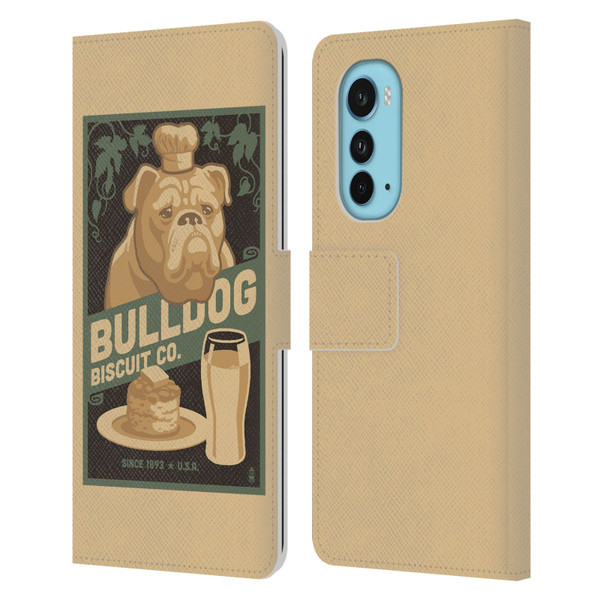 Lantern Press Dog Collection Bulldog Leather Book Wallet Case Cover For Motorola Edge (2022)