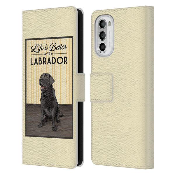 Lantern Press Dog Collection Labrador Leather Book Wallet Case Cover For Motorola Moto G52