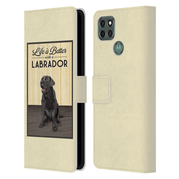 Lantern Press Dog Collection Labrador Leather Book Wallet Case Cover For Motorola Moto G9 Power