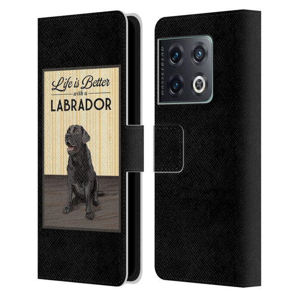 Lantern Press Dog Collection Labrador Leather Book Wallet Case Cover For OnePlus 10 Pro