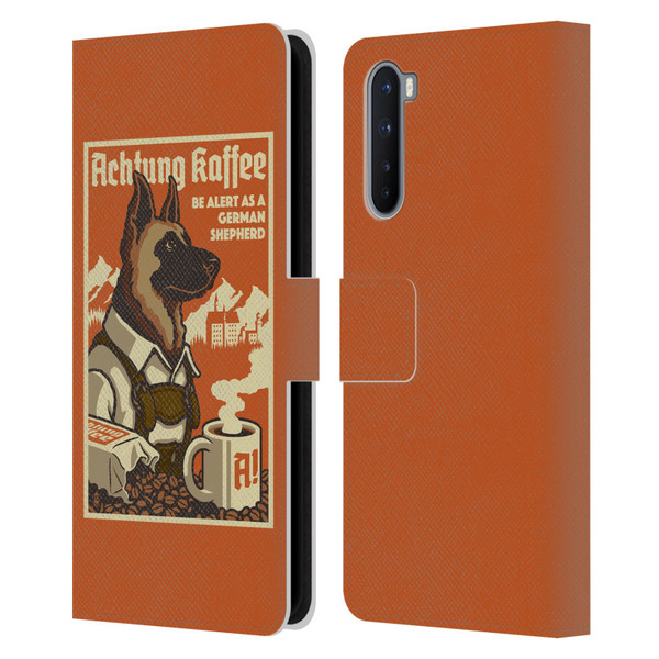 Lantern Press Dog Collection German Sheperd Leather Book Wallet Case Cover For OnePlus Nord 5G