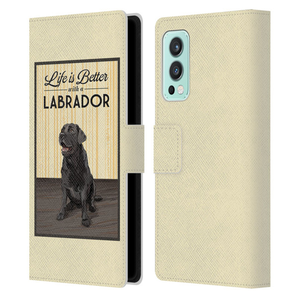 Lantern Press Dog Collection Labrador Leather Book Wallet Case Cover For OnePlus Nord 2 5G