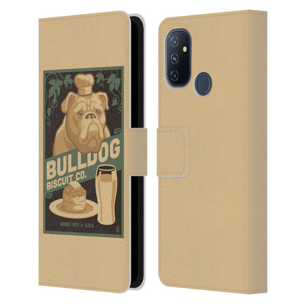 Lantern Press Dog Collection Bulldog Leather Book Wallet Case Cover For OnePlus Nord N100