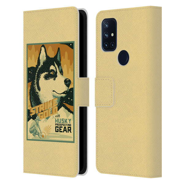 Lantern Press Dog Collection Husky Leather Book Wallet Case Cover For OnePlus Nord N10 5G