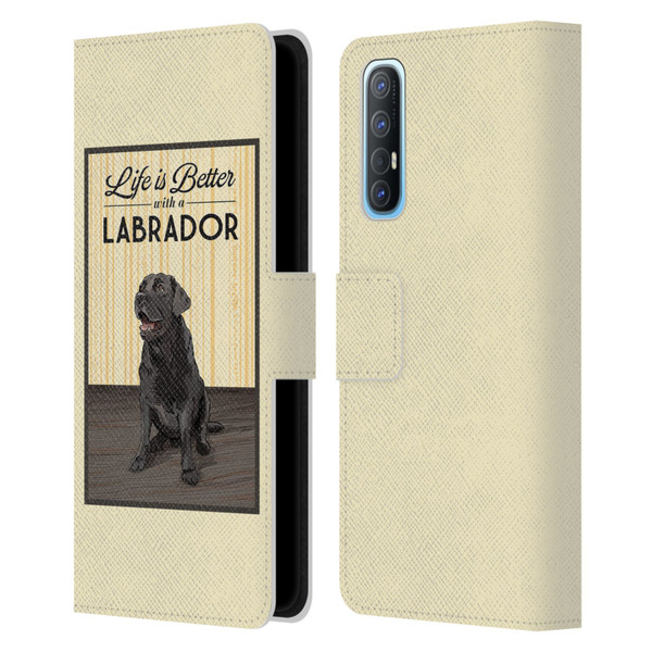 Lantern Press Dog Collection Labrador Leather Book Wallet Case Cover For OPPO Find X2 Neo 5G