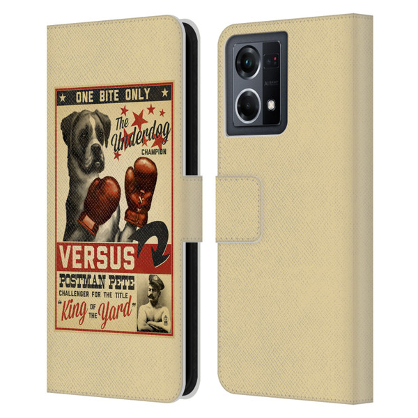 Lantern Press Dog Collection Versus Leather Book Wallet Case Cover For OPPO Reno8 4G