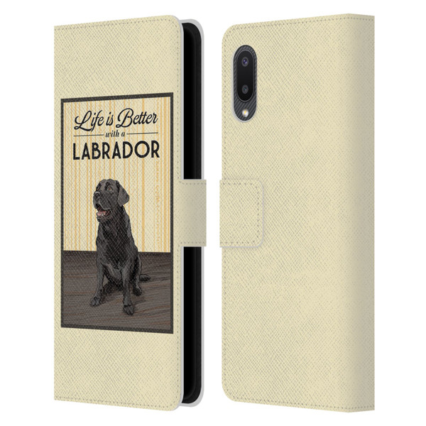 Lantern Press Dog Collection Labrador Leather Book Wallet Case Cover For Samsung Galaxy A02/M02 (2021)