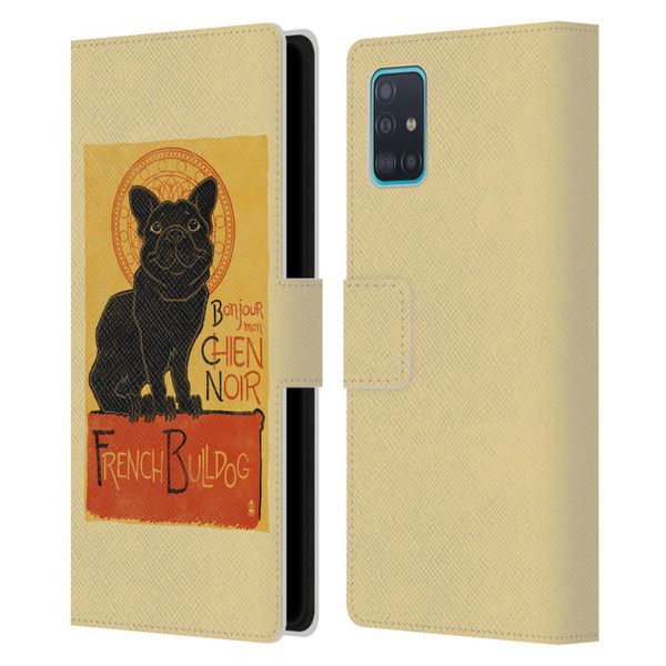 Lantern Press Dog Collection French Bulldog Leather Book Wallet Case Cover For Samsung Galaxy A51 (2019)