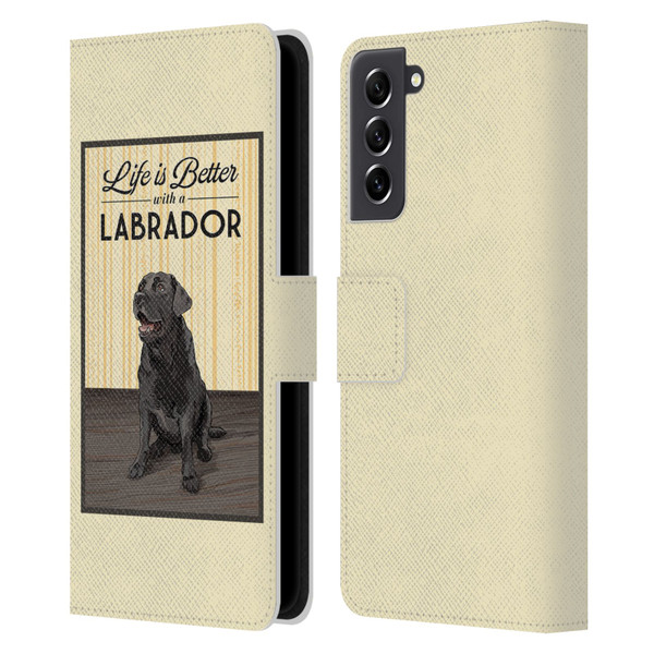 Lantern Press Dog Collection Labrador Leather Book Wallet Case Cover For Samsung Galaxy S21 FE 5G