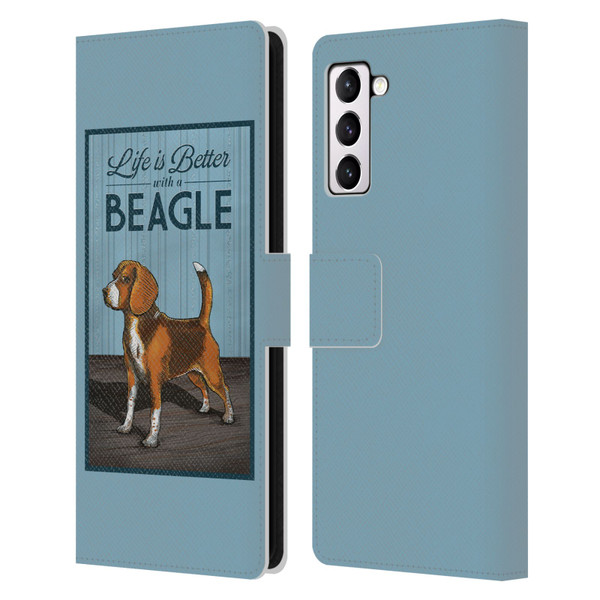 Lantern Press Dog Collection Beagle Leather Book Wallet Case Cover For Samsung Galaxy S21+ 5G